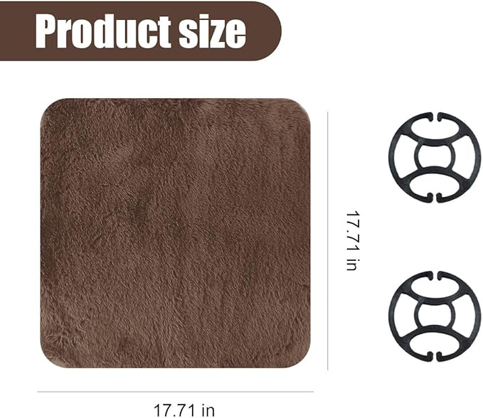 Sheepskin Car Seat Cushion, Soft Comfort Winter Driver Seat Cover, Fluffy Faux Fur Front Seat Pad, Car Seat Protector Pad for Office Chair, Universal Interior Accessory for Car SUV Truck (Coffee)