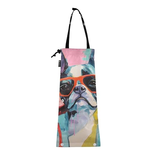 ALAZA Hanging Car Trash Bags Garbage Bag Trash Can for Back Seat Small Dog Cool Glasses Washable Storage Bag Retractable 2 Pack