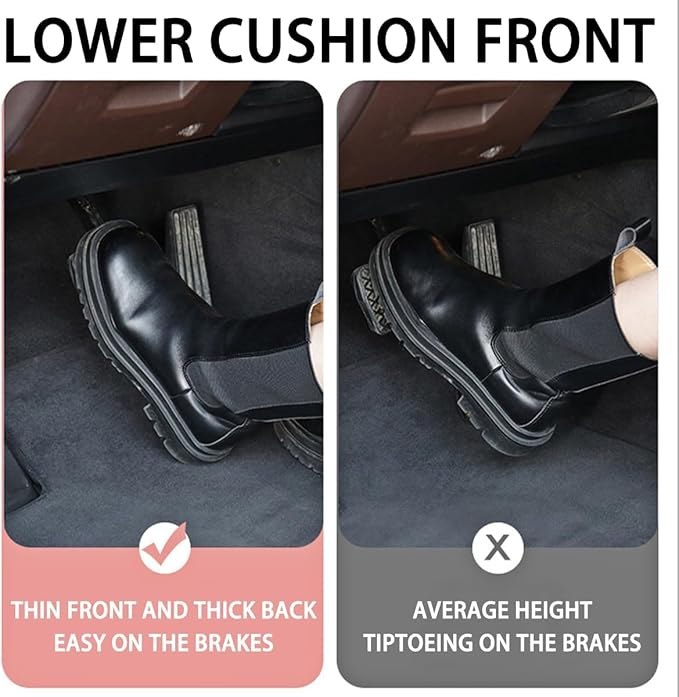 Car Seat Cushion, Auto Gel Infused Memory Foam Cushion for Driver Comfortable Driving Hip Pressure Relief Office Chair, Universal for Vehicles and Office Chairs (Black)