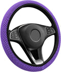 Elastic Steering Wheel Cover, 15"×15" Breathable Ice Silk Steering Wheel Protector, Universal Auto Wheel Wrap Anti-Slip Soft Cover for Ultimate Comfort, Car Accessories (Purple)