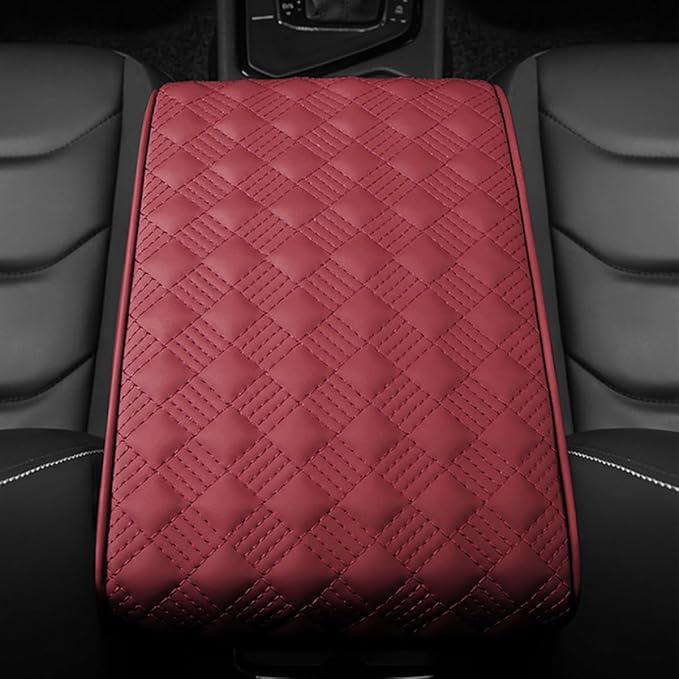 Car Armrest Cushion, Automotive Anti-Scratch Leather Memory Foam Center Console Pad Cover Protector Elbow Pillow Armrest Seat Box with Organizer Pockets Storage Bag, Universal Fit