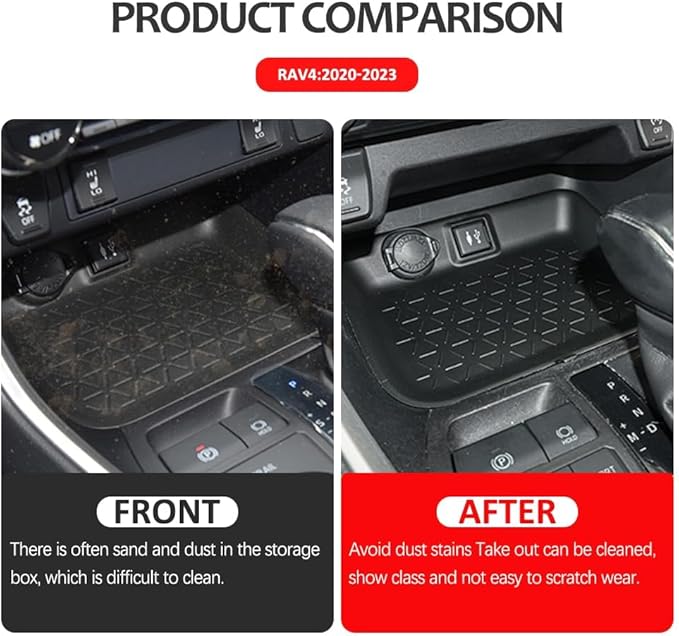 TPXSIUE for 2023 RAV4 Center Console Organizer Insert Tray Compatible with Toyota RAV4 2023 2022 2021 2020 2019 Interior Accessories, Gear Shift Tray Organizer (Center Console Tray)