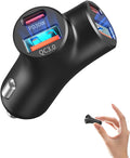 Mini USB C Car Charger, Bifurcated 4-Port Dual PD 30W & QC 18W Phone Car Charger Fast Charging Cigarette Lighter Adapter for iPhone 16 15 14 13 Pro Max, iPad, Samsung S24 S23 S22, Pixel 9 8, Android