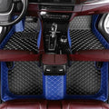 Custom Waterproof Leather Car Floor Mats Fit for Most Car SUV Truck & Sportscar All Weather Protection Vehicles (Black+Blue)