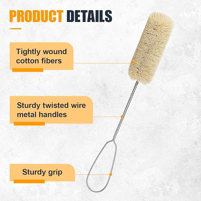 4PCS Tire Lubricant Brush Applicator Swab Set with Tread Depth Gauge, 12.5" Universal Extra Long Tire Shine Applicator, Car Cleaning Brush for Most Common Lube Buckets(One Color)