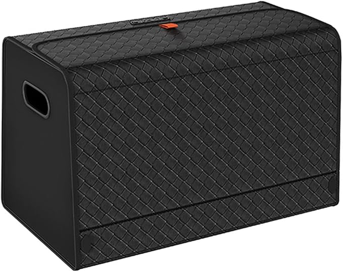 GMQ Car Trunk Organizer for SUV,Car Organizers and Storage with Collapsible Storage, Magnetic Lid Large Capacity for SUV, Truck, MPV (Weave Black, L-21.5×13×12.5 IN)