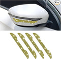 4PCS Bling Car Rear View Mirror Anti-Scratch Stickers Protector, Rhinestone Auto Door Handle Edge Guards, Crystal Anti-Collision Strip Decal, Car Exterior Decoration Accessories for Women Men (Yellow)