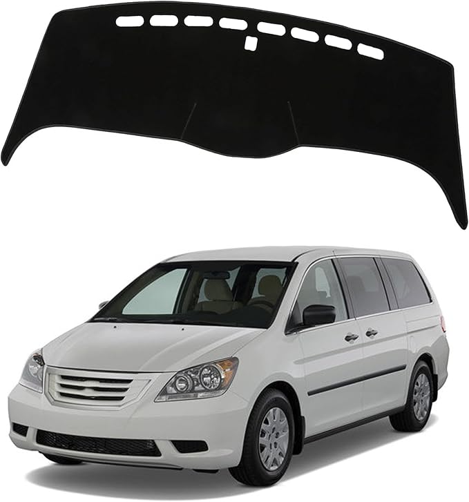 Upgraded Dashboard Mat for 2003-2008 Honda Odyssey Polyester Dashcover UV Protection Non-Slip Windshield Reflective Instrument Cover Interior Accessory Black