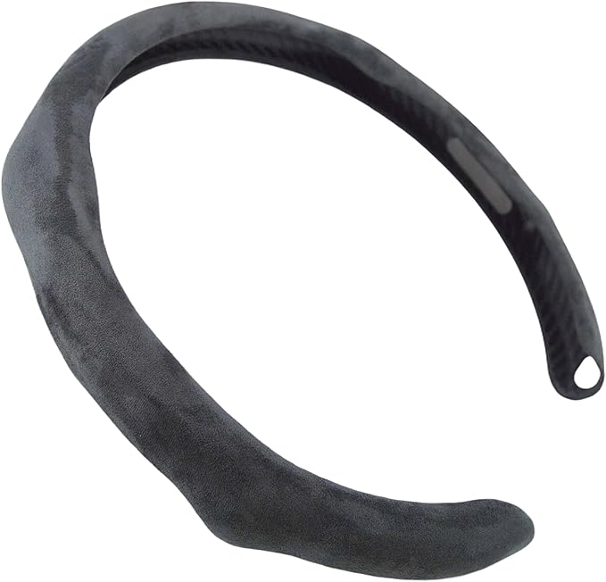 Quick Install Sporty Suede Leather Steering Wheel Cover Universal fit Any 14½" to 15" Car SUV Pickup Steering Wheel