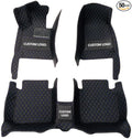 Custom Floor Mats for Cars，Luxury Full Coverage All Weather Car Floor Mats，Leather Car Mat Set ， Floor Mats for 99% of Cars, Trucks & SUVs (Black Blue)