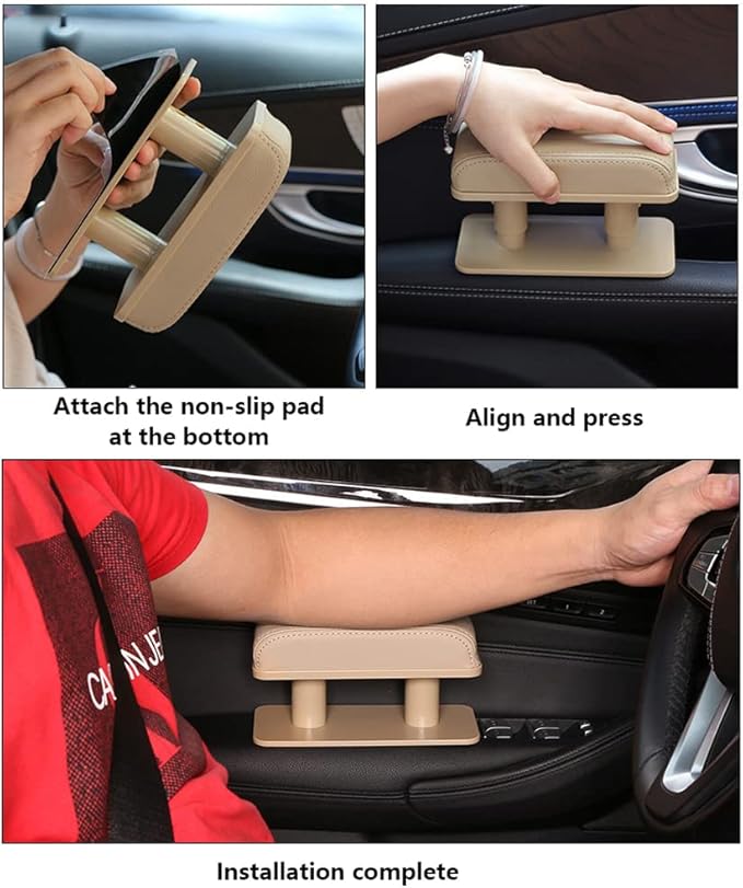 KACEPAR Arm Wrist Rest Support Adjustable Height Comfort Pad, Car Door Armrest Rest Pad Adjustable Height Car Armrest Left Elbow Support, Universal Fit for Most Car - Gray