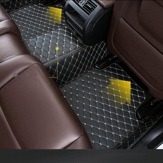 Car Floor Mats Automotive Floor Mats Vehicle Specific All Weather Protection Custom Compatible with Most of 98% Cars SUVs (Brown)