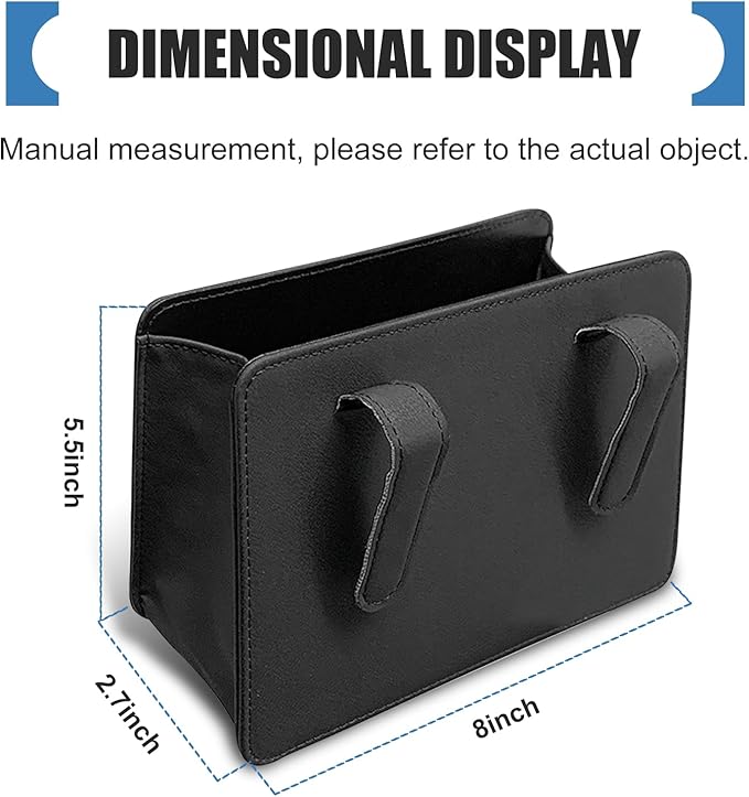 Car Trash Can, Leather Waterproof Multifunctional Storage Box, Plug & Play Clip Hanging Storage Box, Universal for Main/Co-pilot Doors, Center Console, Seat Back Pockets
