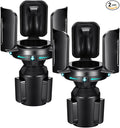 Car Cup Holder Expander, All Purpose Cup Holder Adapter with Adjustable Base, Auto Cup Organizer Expander Holder Compatible with 3.04" to 5.25" Bottles, Mugs, Drinks, Foods (2 PCS)