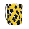 Car Trash Can Hanging, Yellow Leopard Print Waterproof Auto Garbage Bin Universal Vehicle Waste Container, 3.5L Capacity
