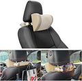 Mandark Car Neck Pillow, Memory Foam Vehicles Adjustable Support Headrest Pillow with Hook ＆ Tablet Phone Holder Mount, Multifunctional Auto Interior Accessories, Universal for SUV RV Truck (Beige)