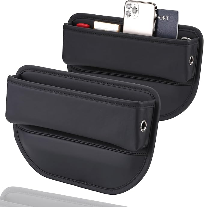 COPOZZ Car Seat Gap Filler Organizer - Universal Fit Car Seat Organizer & Seat Gap Storage Box, Quick Installation to Securely Store Phone, Keys, Sunglasses and Small Essentials