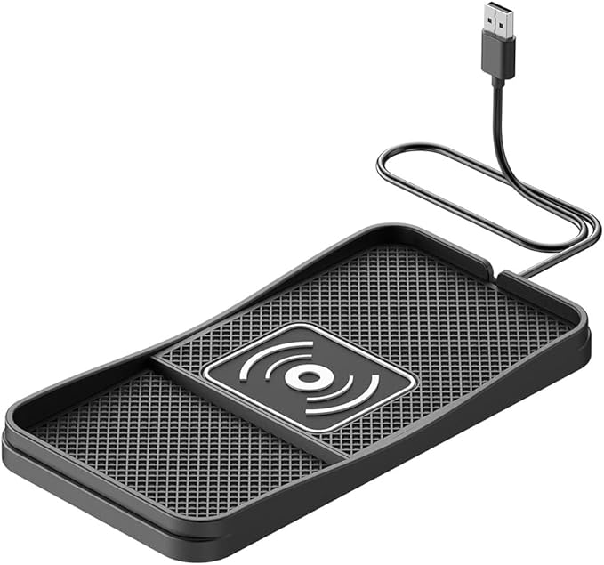 Car Wireless Charger Pad for Ford Explorer 2000-2026, Type-C/USB 20W Fast Wireless Car Charger Pad Non-Slip Cordless Charging Mat,B-30cm Cable USB Plug