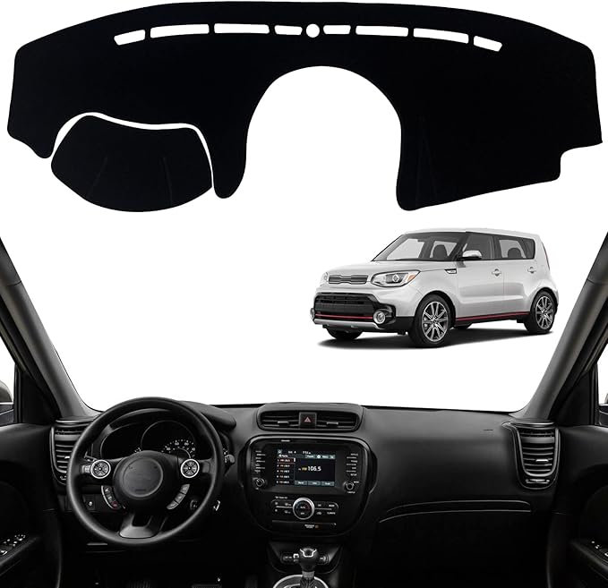 Dashboard Dash Board Cover Mat Pad Carpet Non-Slip Custom Compatible with Kia Soul 2014-2019 Protector Sun Shield