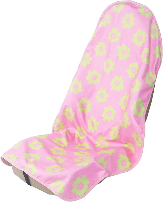 nbnhxnff Sweat Towel Car Seat Cover Protector Front Seats for Gym Workout, Running, Swimming, Beach and Hiking, Waterproof Universal Seat Cover for Car, Trucks, Van&SUV(Pink Flower,1pcs Front Seat)