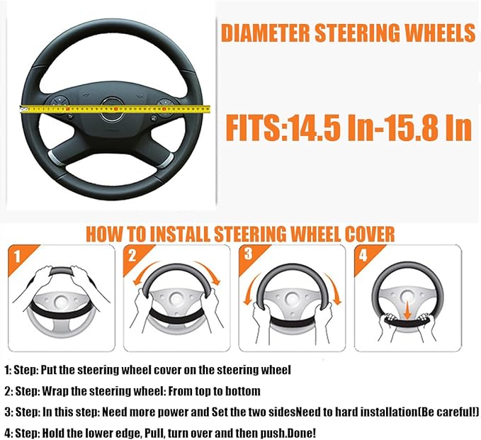 Steering Wheel Cover, Car Silicone Steering Wheel Protector, Anti-Slip Soft Odorless Wheel Covers, Universal 14-15 Inch Steering Wheel, Automotive Interior Accessories (Dark Blue)