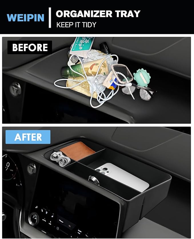 WEIPIN for 3PCS Double Layer Center Console Armrest Organizer&Screen Organizer Tray ABS Materials Compatible with 2024-2026 L EXUS TX350/TX350h/TX450h+/TX500h