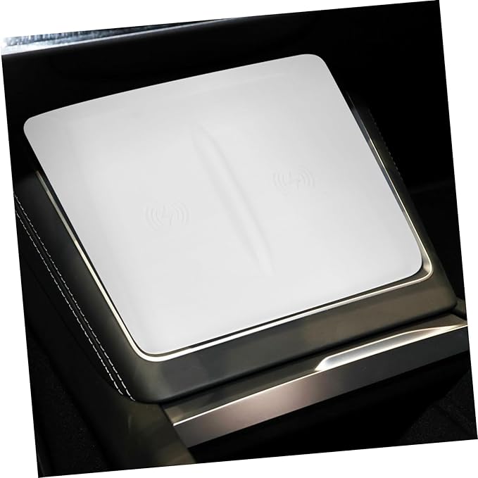 Veemoon Center Console Silicone Charging Mat Non- Pad for Model Auto Accessory for Charging and Phone Stability White