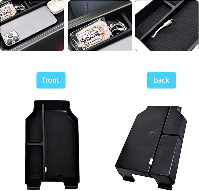 Center Console Organizer Compatible with BMW X3 2025 2026 (30 xDrive/M50 xDrive) , ABS Plastic & Anti-Slip Rubber Console Storage Box with Charging Hole, Center Organizer for 2025 BMW X3 Accessories