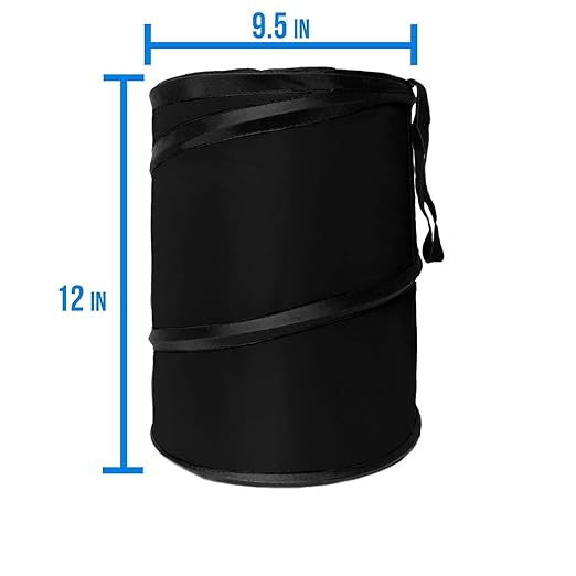 FH Group Automotive Waterproof Portable Collapsible Large Trash Can Garbage Container fits Most Cars,‎Polyethylene,SUVs, and Trucks Black