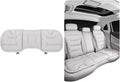 Bzxpk Skin-Friendly & Dirt-Repellent Leather Car Seat Cushion, Non-Slip PU Leather Seat Cover for Car, Office Chair & Travel, Breathable Comfort Cushion (White, Rear Row)