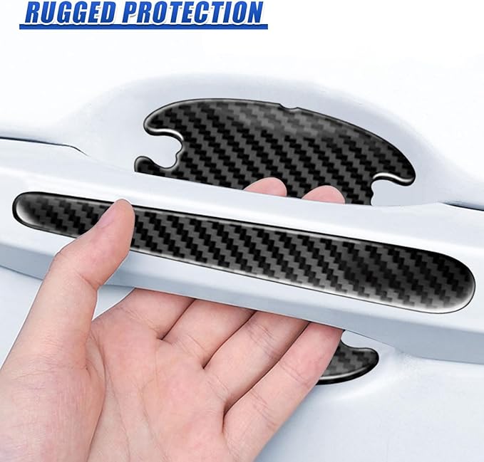 16PCS Car Door Handle Cup Scratch Protector Set - Universal Waterproof Rearview Mirror Protector Film Car Door Bowl Sticker - Anti-Scratch Paint Cover Guard Pad for Cars (CarbonFiber)