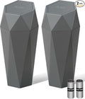 HOTOR Car Trash Can with Lid - 2 Pack, Car Accessories for Interior, Leakproof Vehicle Garbage Can with 30 Attached Trash Bags, Multipurpose Organizers and Storage for Home, Office, Dark Grey