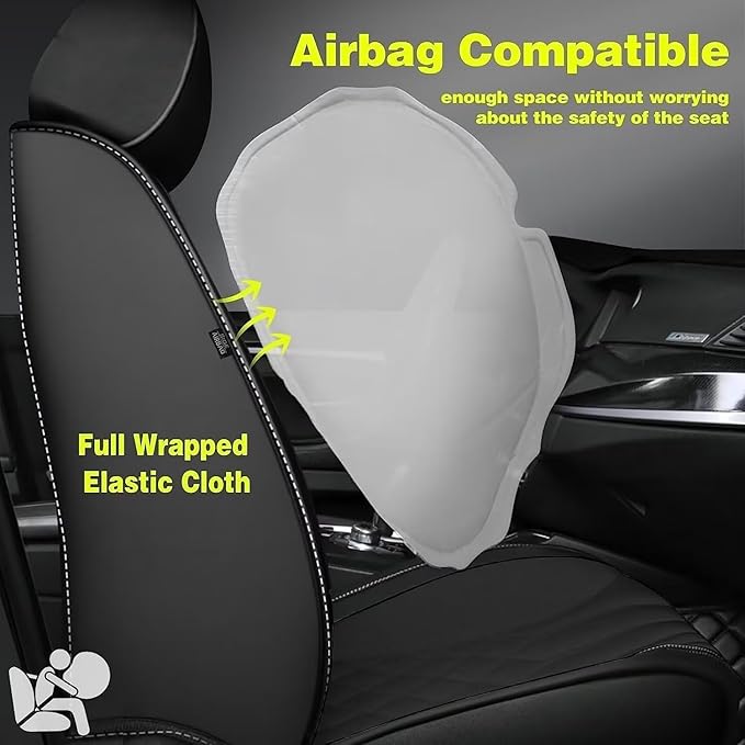 TTX Car Seat Covers for 2 Front Seats Fit for Buick Envista 2017-2025 Breathable Leather Automotive Seat Cushions Protector Accessories(Black)