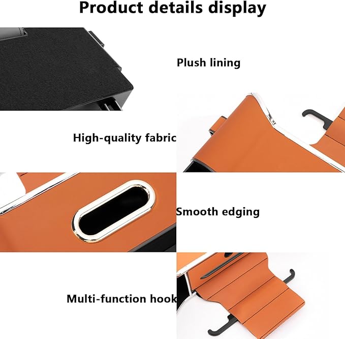 Multifunctional Car Seat Back Storage Box, Car Seat Tissue Box and Storage Box, Universal Car Tissue Organizer Back Seat with 2 Drink Cup Holder (Black)