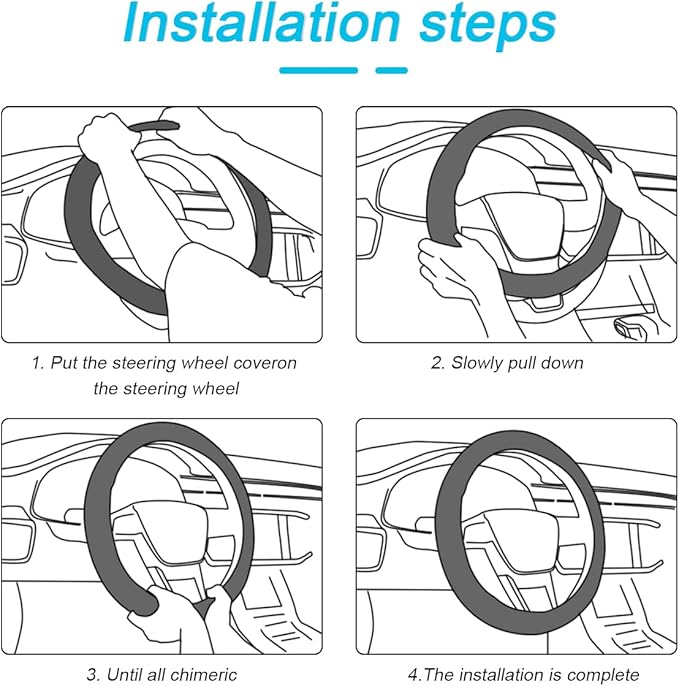 Bling Car Steering Wheel Cover, 15 Inch Crystal Rhinestones Elastic Stretch Breathable Vehicle Steering Wheel Protector for Women Girls, Universal Auto Interior Accessories (Black Beige)