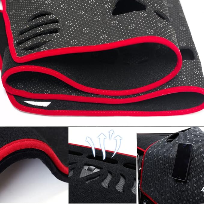 Dashboard Cover for 2014-2020 HR-V,Polyester Dash Covers mat,Car Dash Board Protecter Cover,Interior Dash Covers Pads,Red