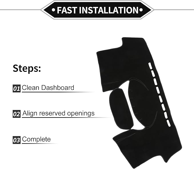 Dash Cover Compatible for Toyota Yaris 2004-2011, Non-Slip Polyester Black Center Console Dashboard Cover Pad Carpet