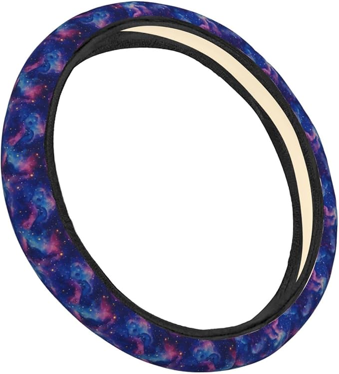 FeHuew Watercolor Galaxy Nebula Steering Wheel Cover for Women, Girls 15 inch Universal Auto Car Anti Slip Wrap Steering Wheel Covers Fit for Vehicles, Truck, SUV