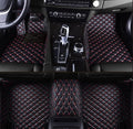 Custom Making Car Floor Mats Protection Pads for 99% Sedan/Coupe/Hatchback/SUV/Pickup Men Women Car Floor Mats Coverage Pads Anti-Slip Leather Floor Lining (Black Red)