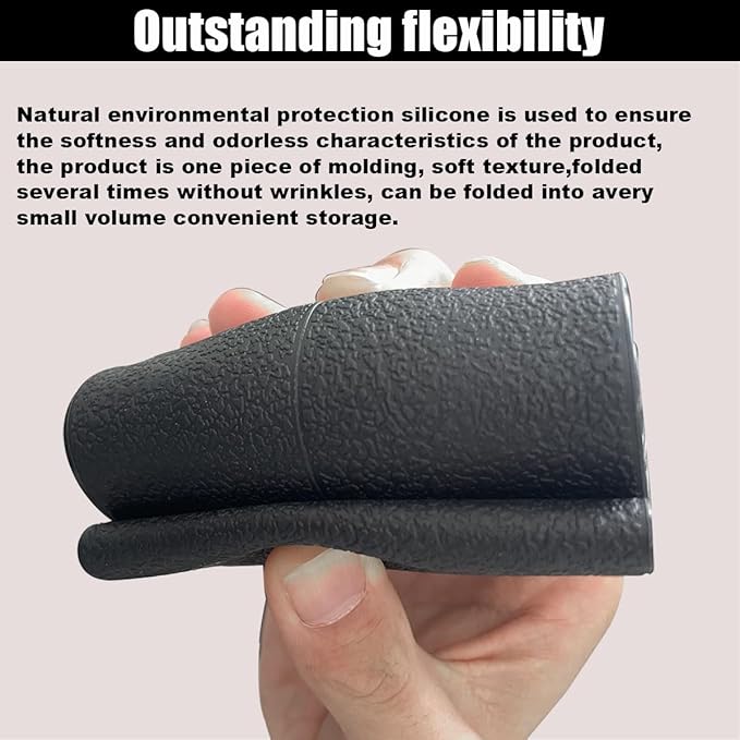 Car Steering Wheel Cover, Soft Odorless Silicone Steering Wheel Protector, Anti-Slip Auto Steering Wheel Cover Universal Fit 14 Inch, Vehicle Interior Accessories for Cars SUVs Trucks (Black)