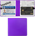 Ziciner Car Registration and Insurance Holder, 5.2"× 4.7" Premium Leather Auto Glove Box Organizer with Closure, Essential Car Document Holder for Card, Driver License (Purple)
