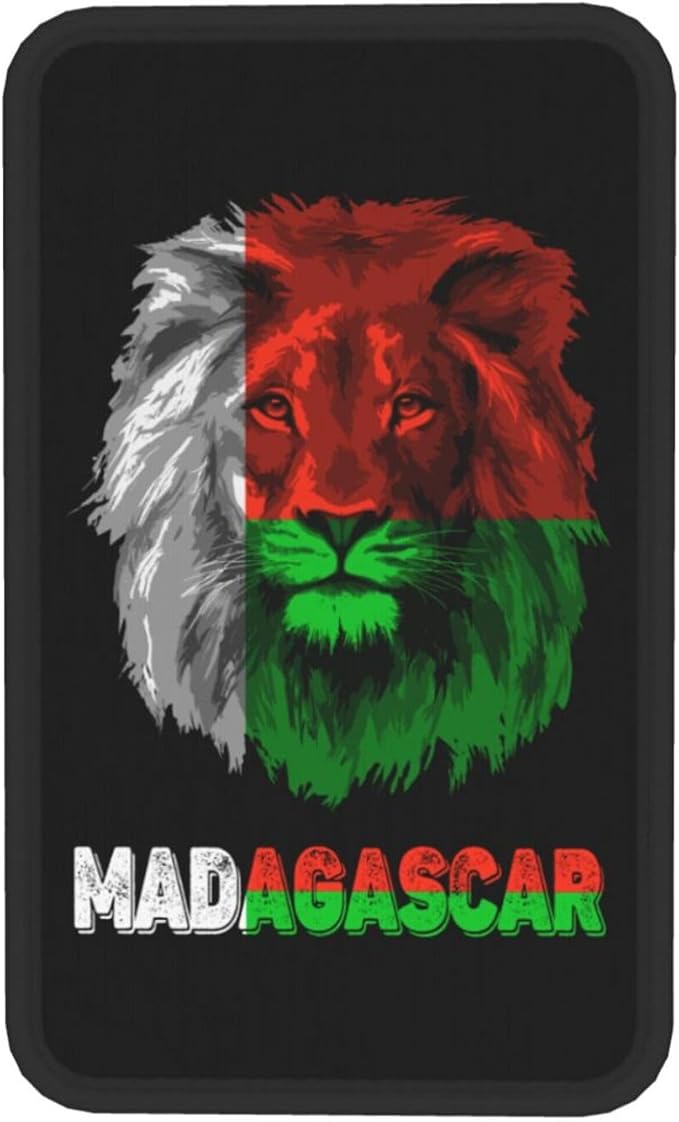 Vintage Madagascar Madagascan Flag Lion Head Auto Center Console Armrest Cover Car Handrail Box Cushion Pad Mat Universal Fit Most Vehicle Sedan Truck SUV Soft Comfort Decor Accessories