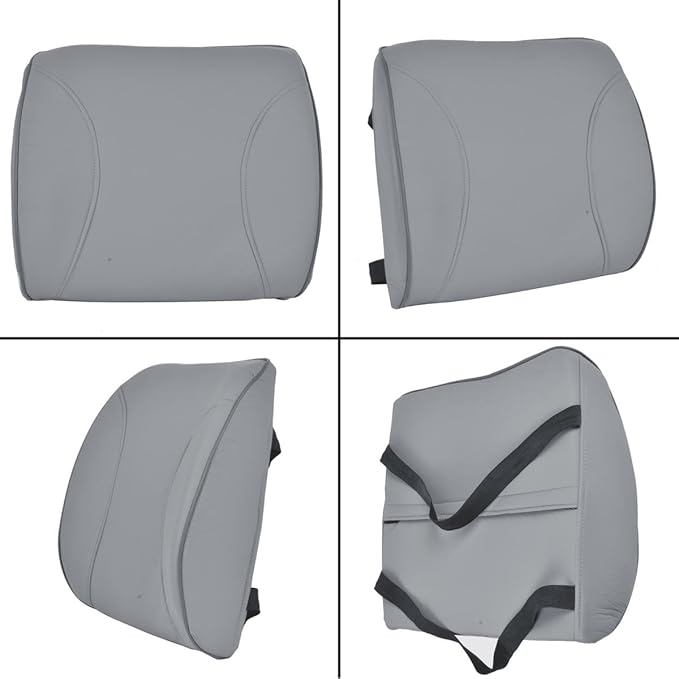 BDK BS-300-GR Durable Foam Lumbar Support 3D Balanced Firmness Cushion-Lower Back Pain Relief-Best for Office Chair, Car Seat, Recliner, Gray