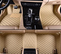 Custom Making Car Floor Mats Protection Pads for 99% Sedan/Coupe/Hatchback/SUV/Pickup Men Women Car Floor Mats Coverage Pads Anti-Slip Leather Floor Lining (Beige)