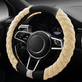 Cxtiy Universal Car Steering Wheel Cover Fluffy Winter Plush Steering Wheel Cover (A-Beige)
