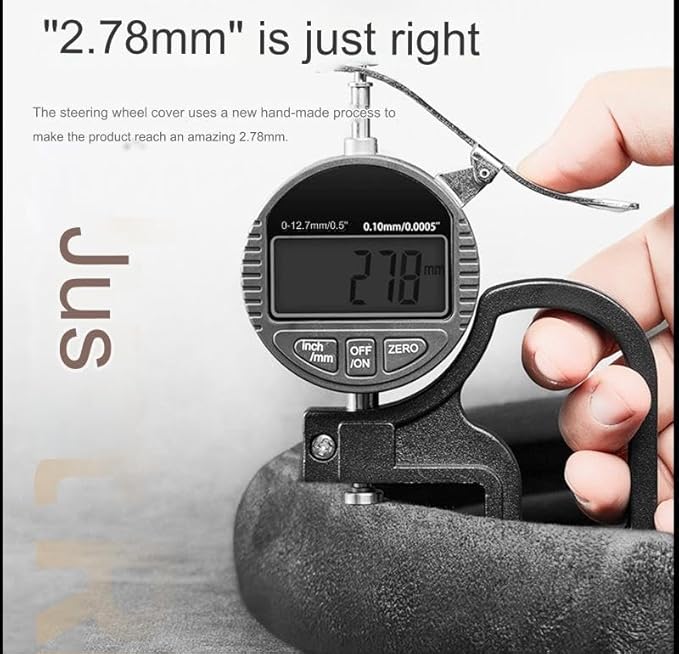 Quick Install Sporty Suede Leather Steering Wheel Cover Universal fit Any 14½" to 15" Car SUV Pickup Steering Wheel