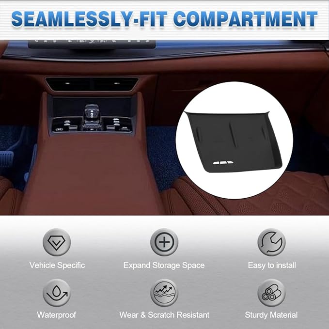 Center Console Wireless Charging Pad, Silica Gel, Compatible with BYD Sealion 07 EV 2024–2025, Black, 1 pc