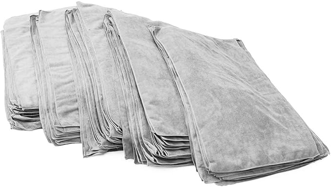 The Rag Company - Car Wash Towel - Professional Microfiber Auto Detailing and Drying Towels, Lint-Free, Streak-Free, Great for General Cleaning, 320gsm, 16in x 27in, Light Grey (Wholesale Case of 125)