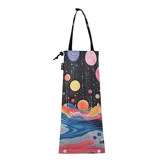 ALAZA Hanging Car Trash Bags Garbage Bag Trash Can for Back Seat Small Colorful Painting Abstract Washable Storage Bag Retractable 2 Pack