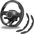 2pcs Carbon Fiber Anti-Skid Steering Wheel Cover, Anti-Skid Steering Wheel Cover/Segmented Steering Wheel Protector/Car Interior Accessories for Men/Women - Durable(Black)
